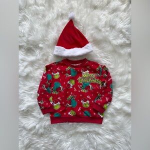 Grinch Christmas Sweatshirt & Hat